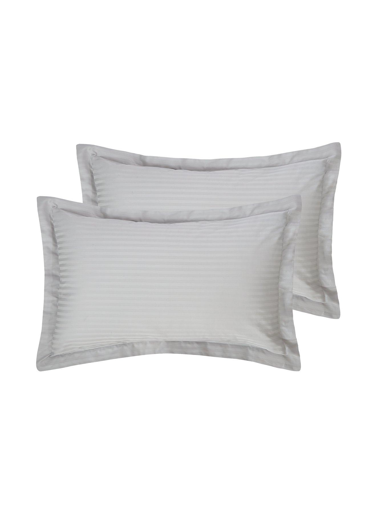 Product photograph of Hotel Collection Luxury 300 Thread Count Soft Touch Sateen Stripe Oxford Pillowcase Pair from very.co.uk