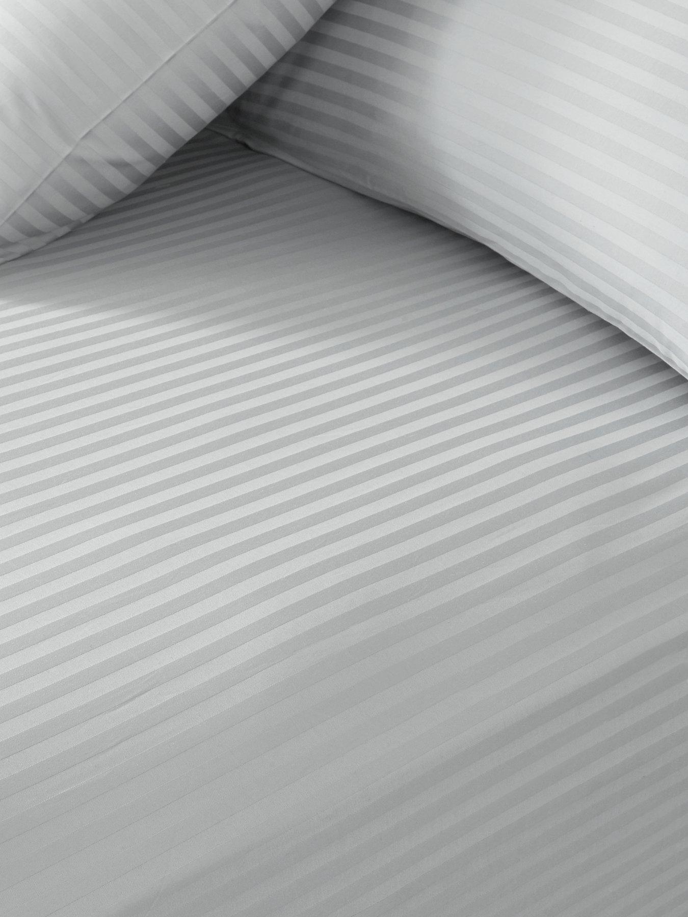 Product photograph of Hotel Collection Luxury 300 Thread Count Soft Touch Sateen Stripe 32cm Extra Deep Fitted Sheet from very.co.uk