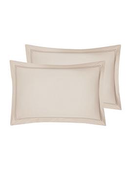 Very Home Luxury 400 Thread Count Stitch Border Soft Touch Sateen Oxford Pillowcase (Pair)
