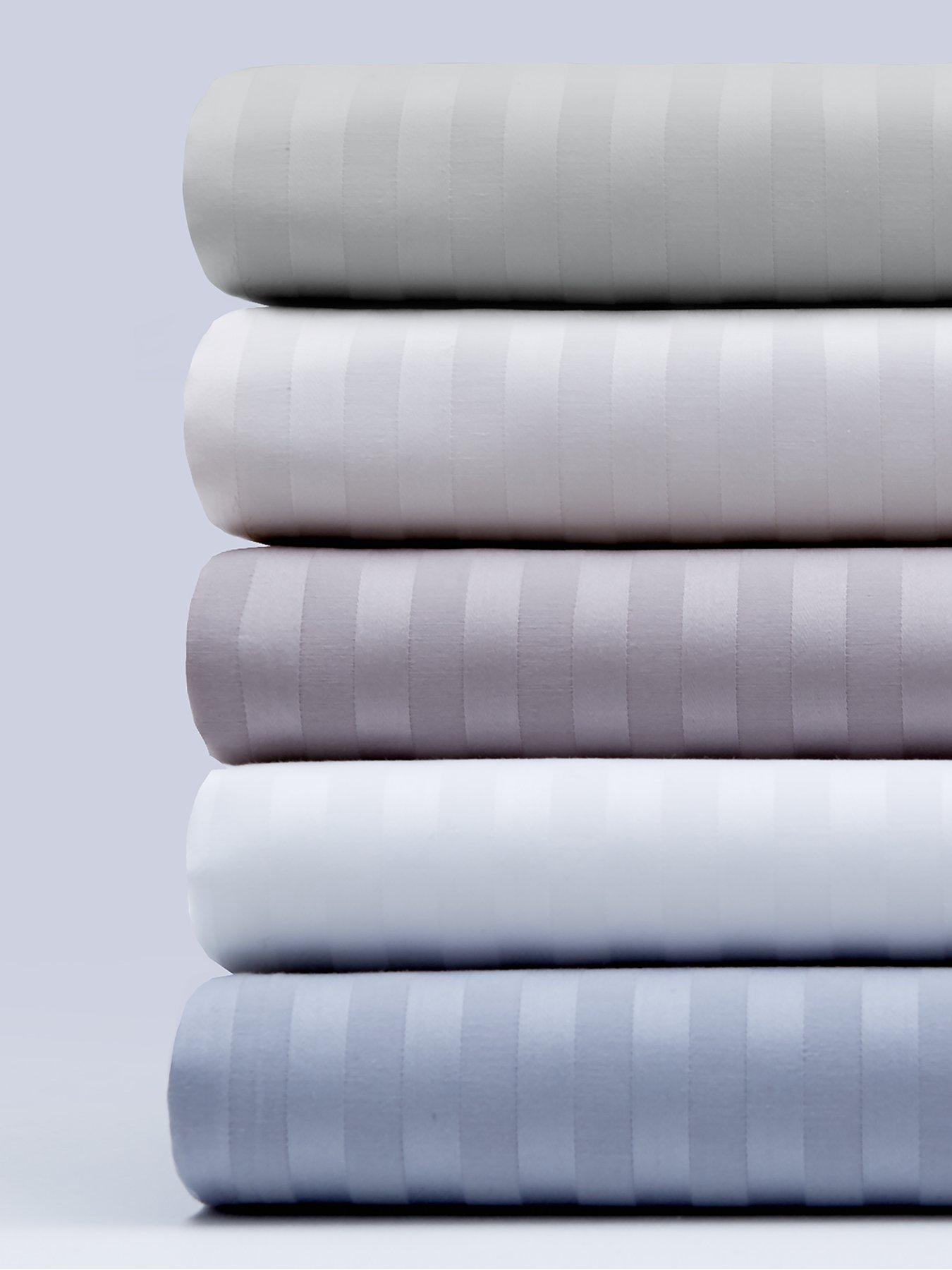 very-home-luxury-300-thread-count-soft-touch-sateen-stripe-flat-sheet-cream