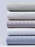  image of very-home-luxury-300-thread-count-soft-touch-sateen-stripe-flat-sheet-cream