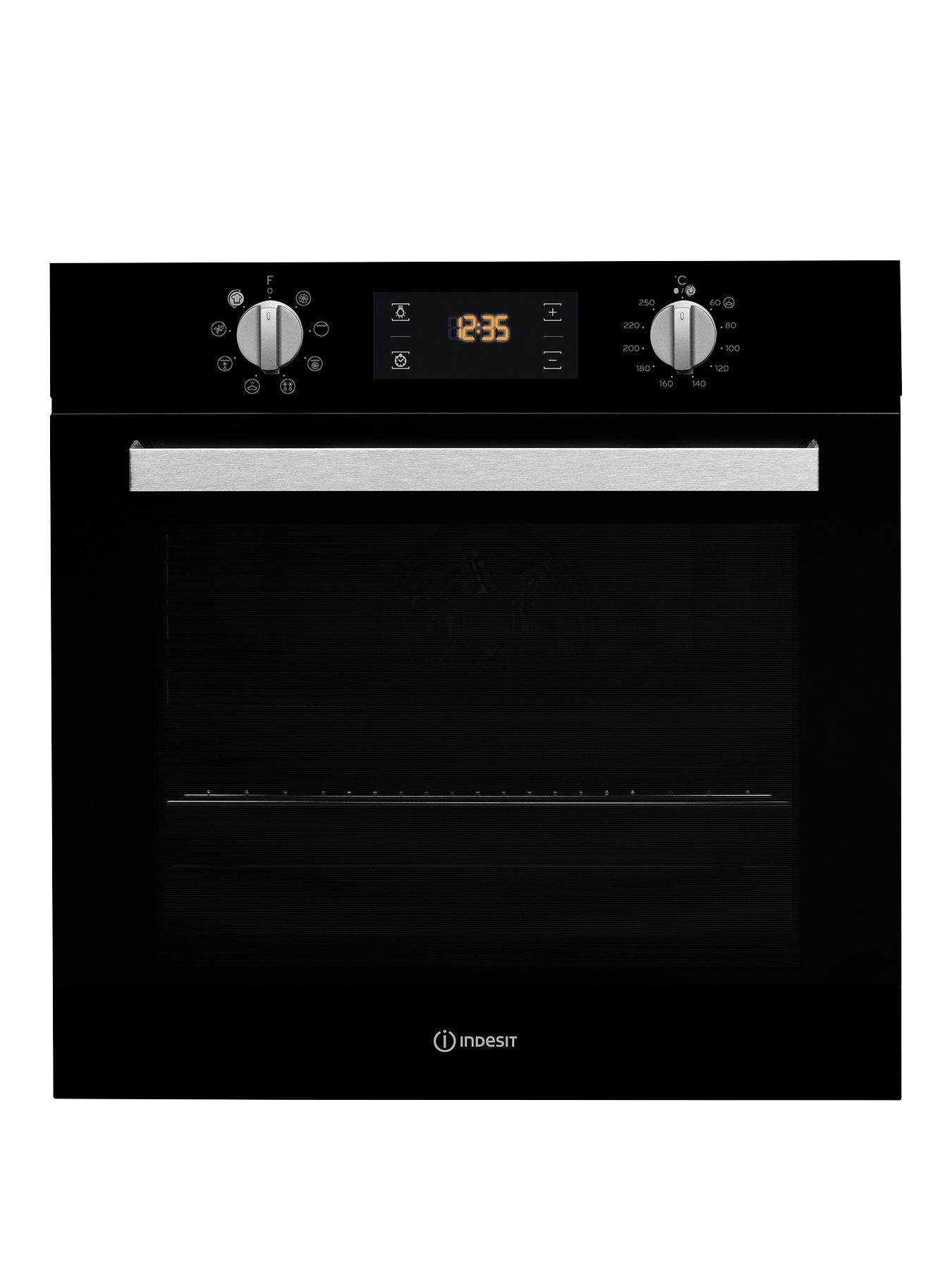 Product photograph of Indesit Aria Ifw6340bluk Built-in Single Electric Oven - Black - Oven Only from very.co.uk