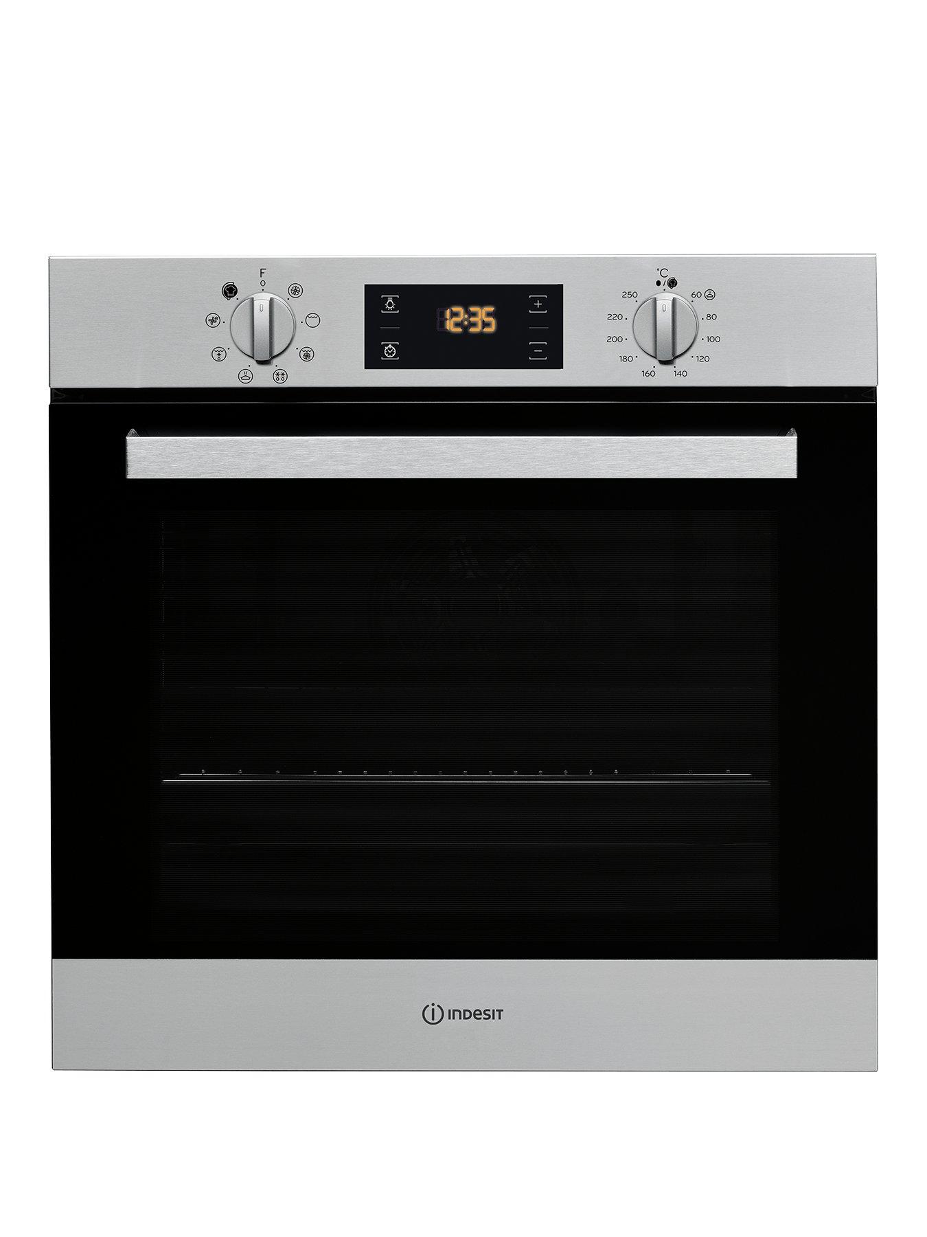 Product photograph of Indesit Aria Ifw6340ixuk Built-in Fan-assisted Single Electric Oven - Stainless Steel - Oven Only from very.co.uk