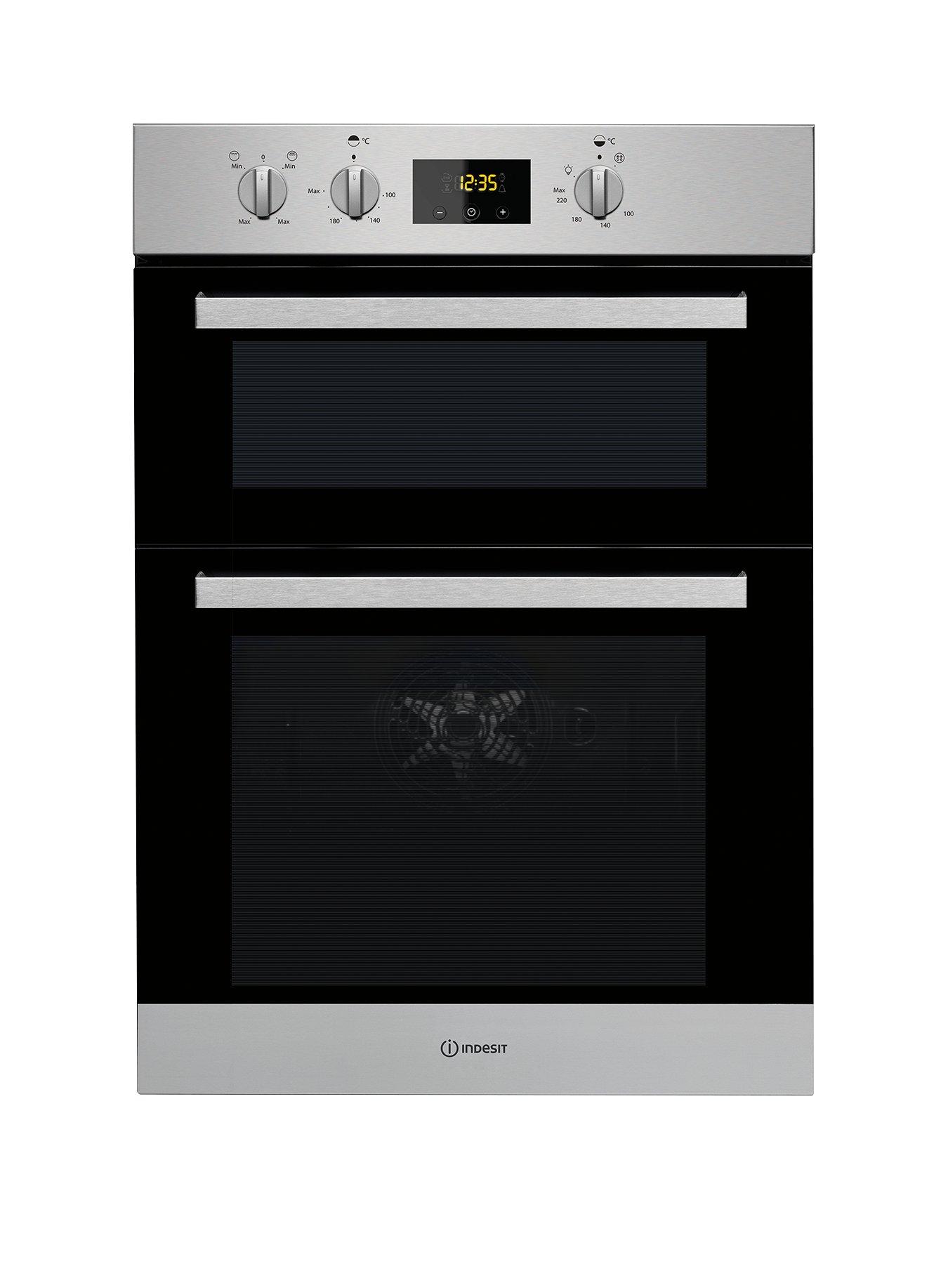 Product photograph of Indesit Aria Idd6340ix Built-in Double Electric Oven - Stainless Steel - Oven With Installation from very.co.uk