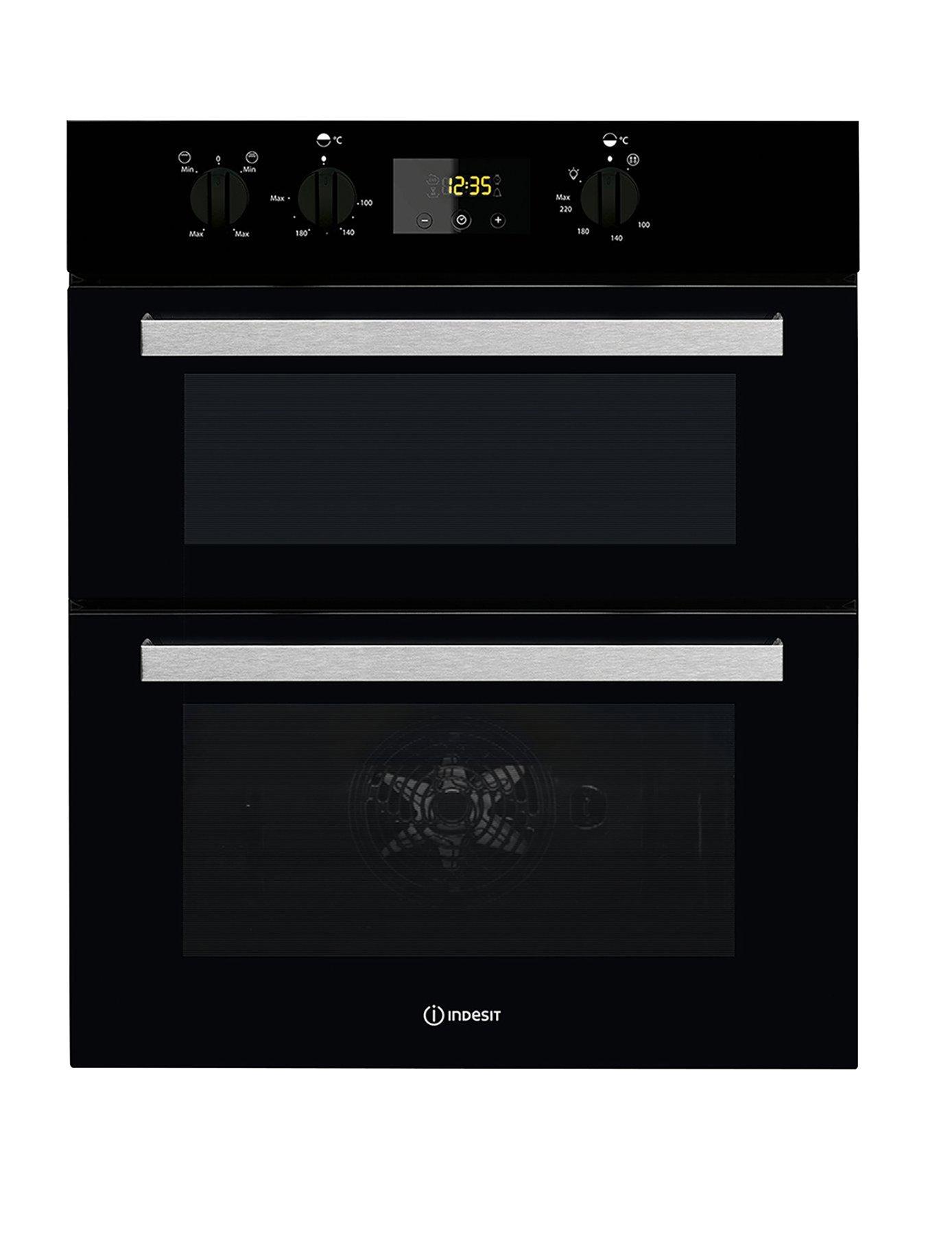 Indesit Aria Idu6340Bl Built-Under Double Electric Oven - Black - Oven With Installation