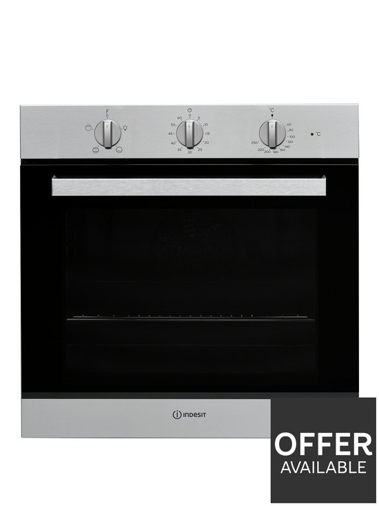 front image of indesit-aria-ifw6230ixuk-built-in-single-electric-oven-stainless-steel