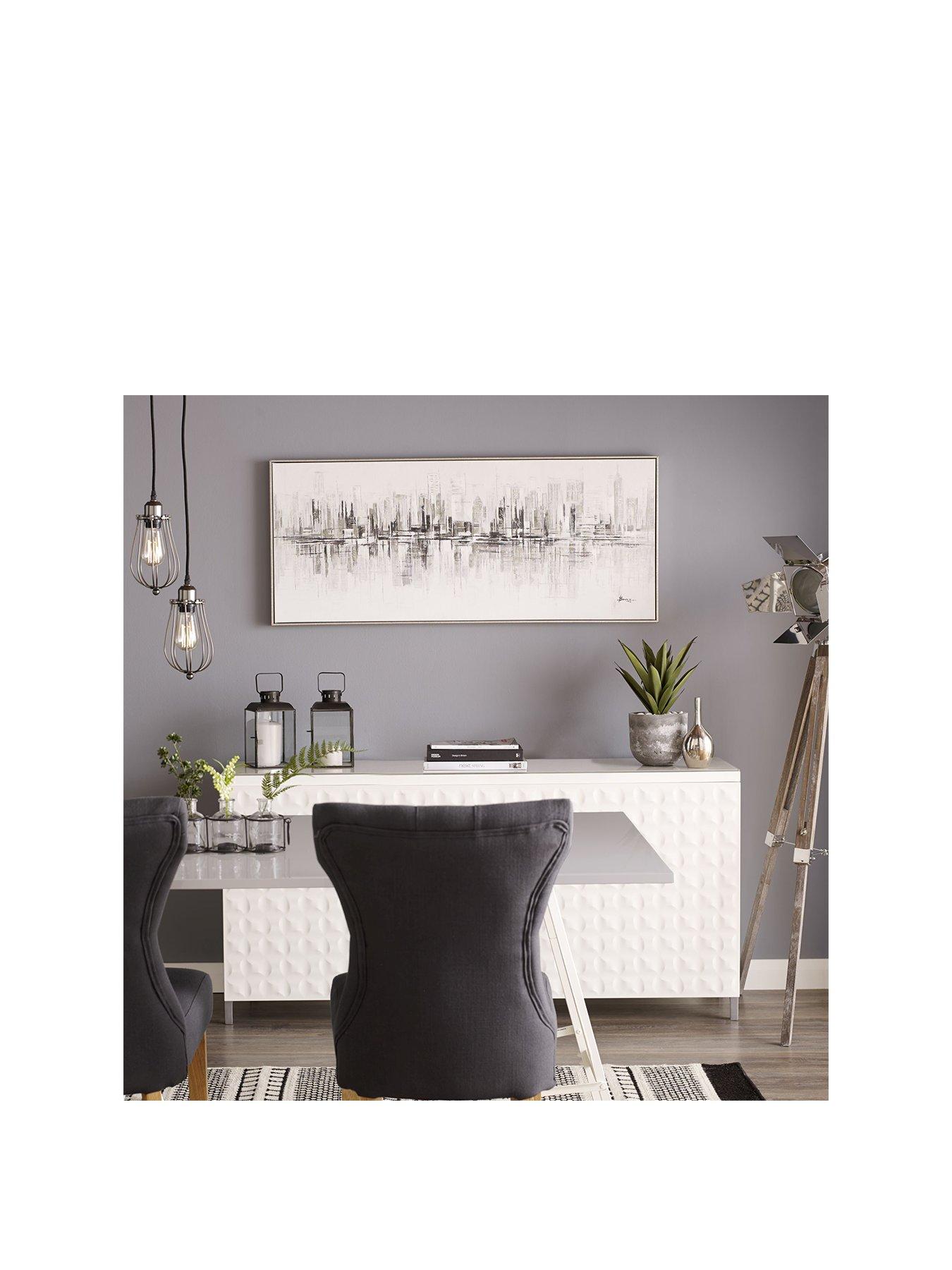 Product photograph of Art For The Home New York Reflections Framed Canvas from very.co.uk