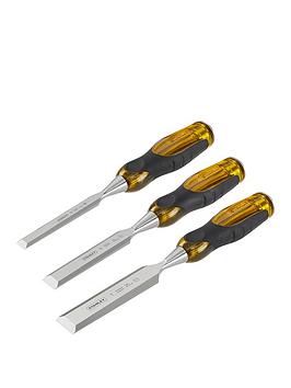 Product photograph of Stanley Fatmax 3-piece Premium Chisel Set from very.co.uk