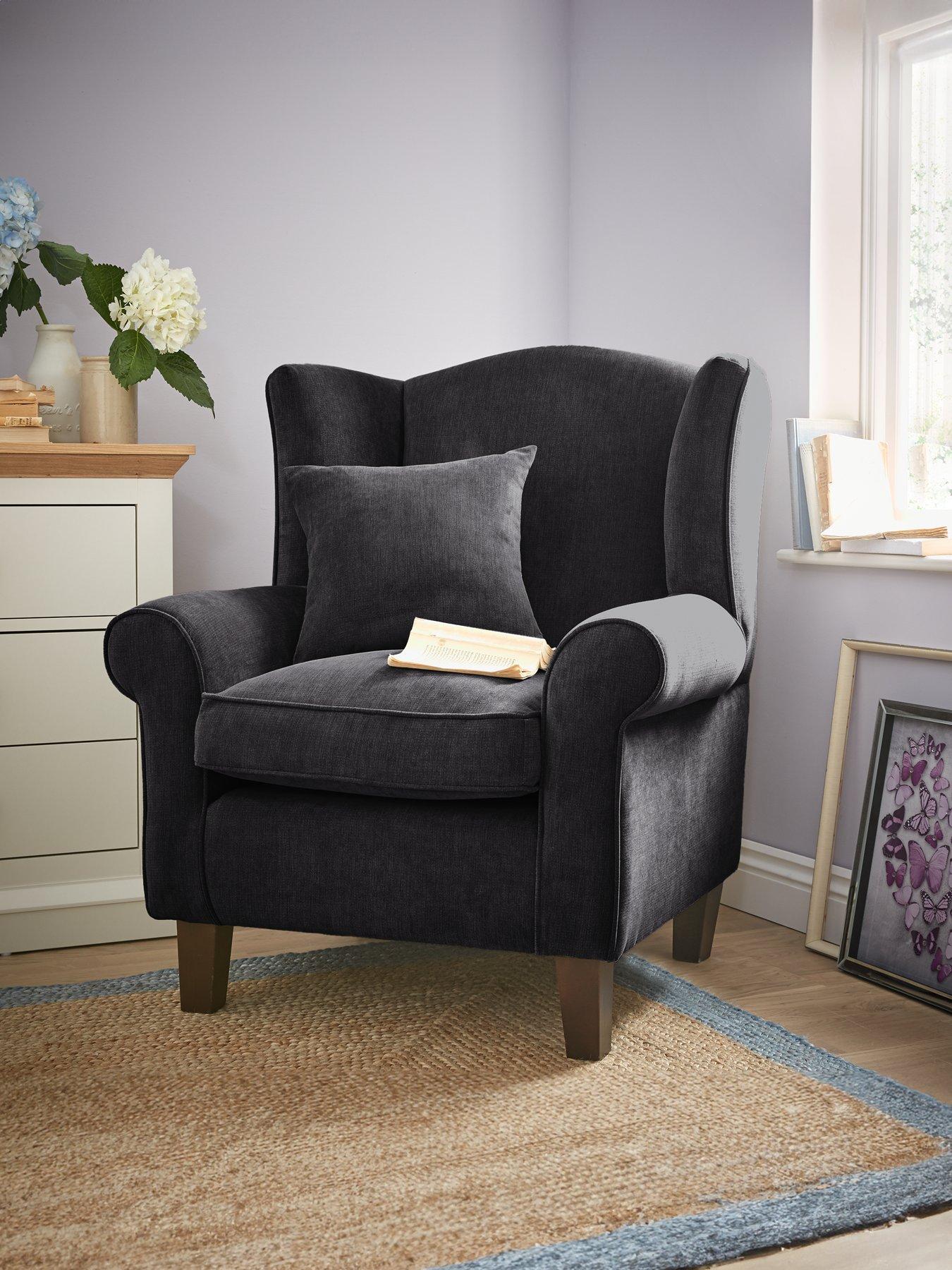 The Very Collection: Denton Grace Chenille Fabric Wing Chair