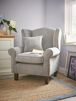 Product photograph of Very Home Denton Grace Chenille Fabric Wing Chair from very.co.uk