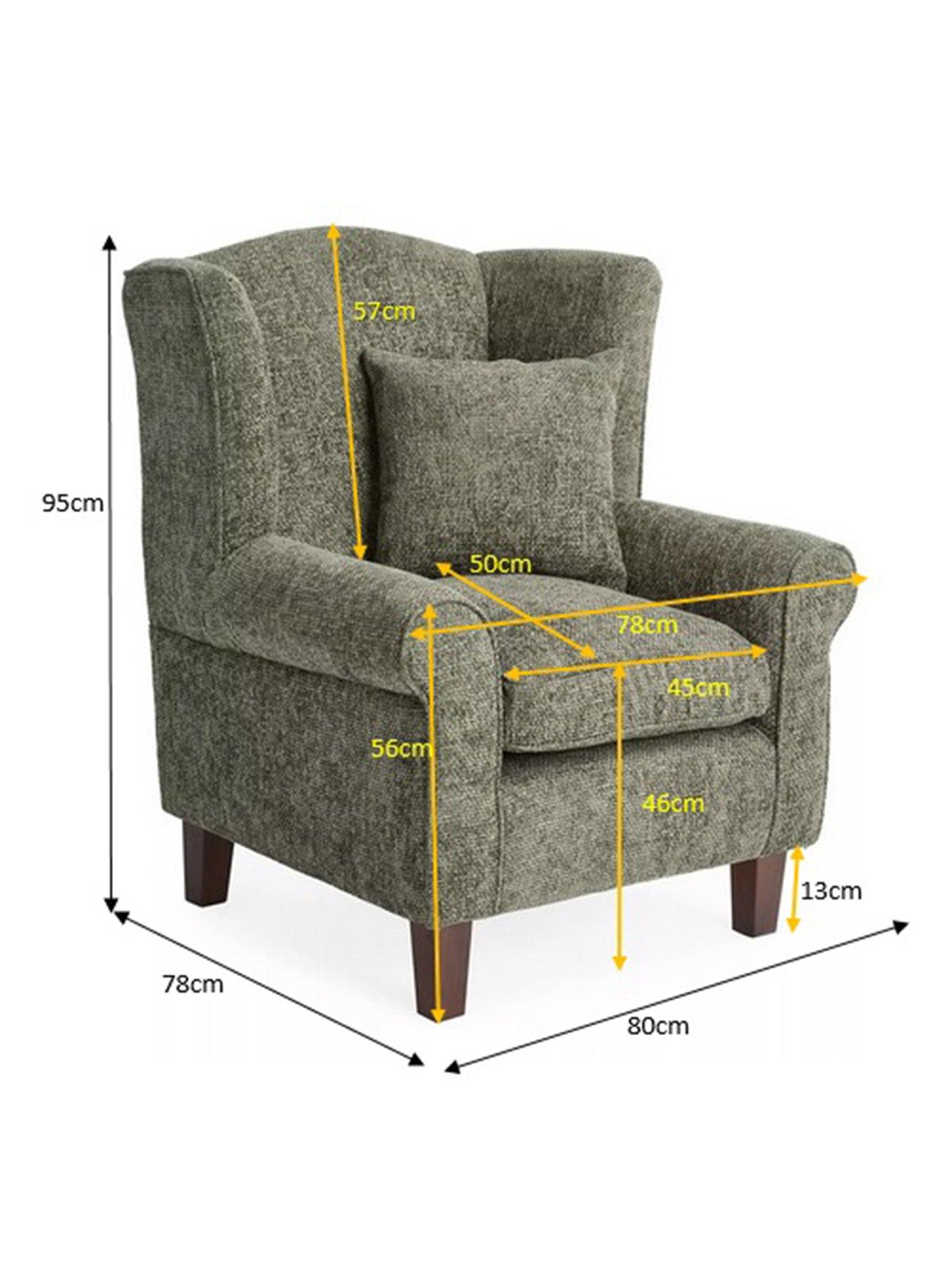 Image 5 of 5 of Very Home Denton&nbsp;Grace Chenille Fabric Wing Chair