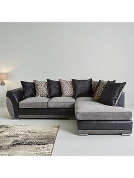Product photograph of Hilton Fabric And Faux Leather Right Hand Corner Chaise Sofa - Fsc Reg Certified from very.co.uk