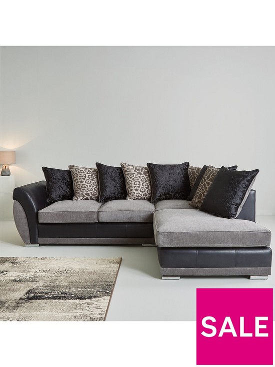 stillFront image of hilton-fabric-and-faux-leather-right-hand-corner-chaise-sofa