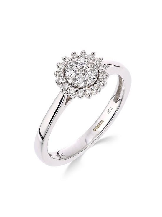 front image of love-diamond-9ct-white-gold-25-point-diamond-cluster-ring