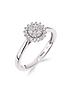  image of love-diamond-9ct-white-gold-25-point-diamond-cluster-ring