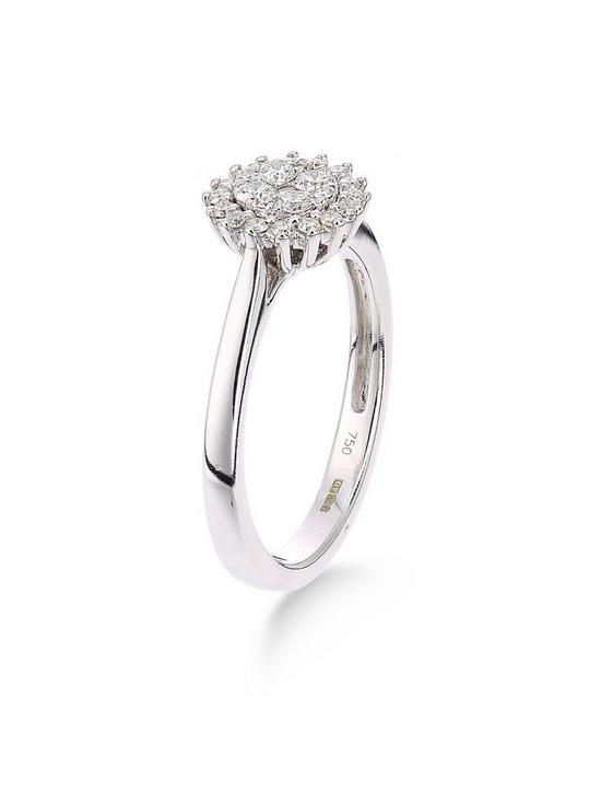 stillFront image of love-diamond-9ct-white-gold-25-point-diamond-cluster-ring