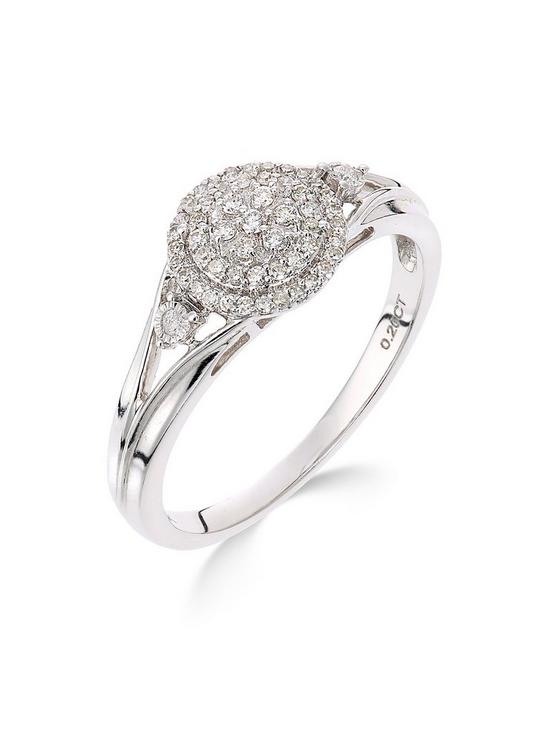 front image of love-diamond-9ct-white-gold-18-point-diamond-cluster-ring