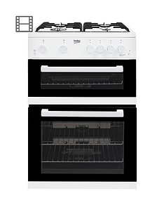 Beko KDG611W 60cm Gas Cooker with Full Width Gas Grill - White
