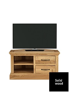 Luxe Collection - Kingston 100% Solid Wood Ready Assembled Corner TV Unit - fits up to 32 Inch TV