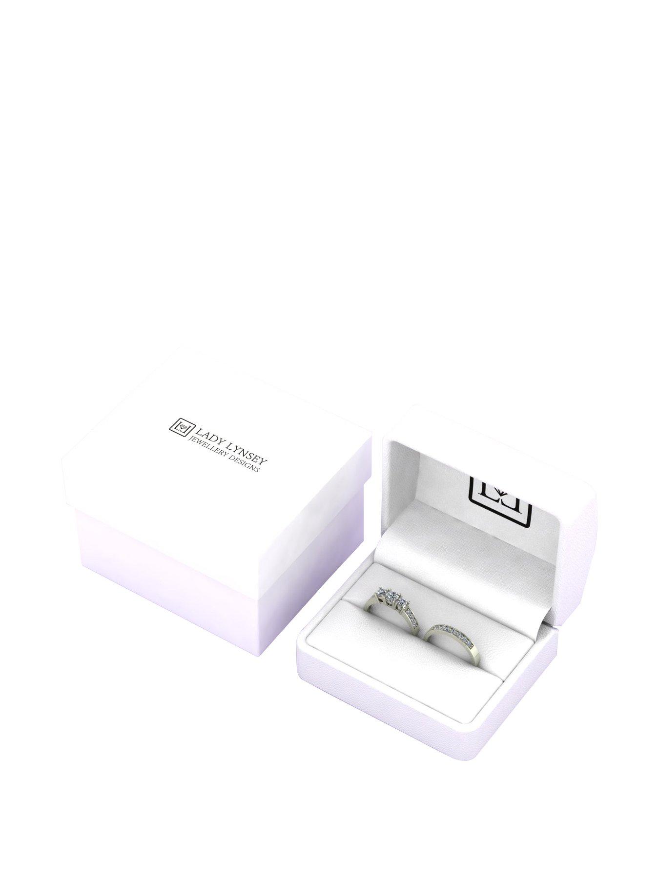 Image 5 of 5 of Moissanite Lady Lynsey 9ct Gold 1ct total Moissanite Trilogy bridal set