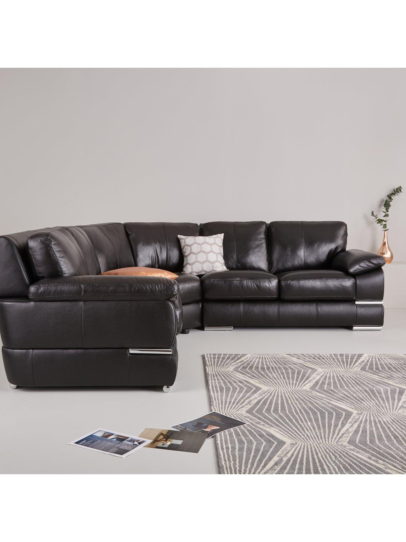 Primo Italian Leather Corner Group Sofa very.co.uk