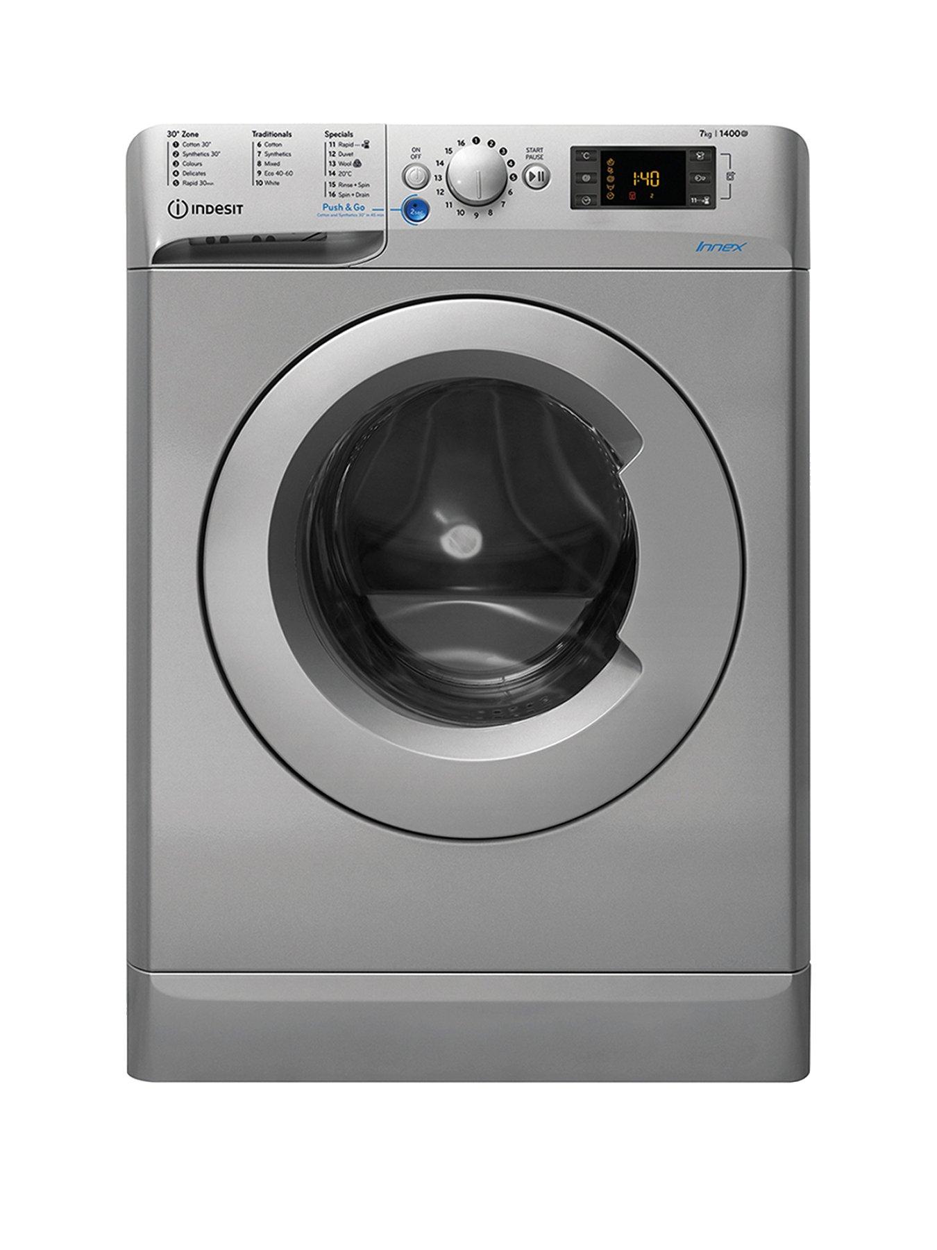 Product photograph of Indesit Innex Bwe71452sukn 7kg Load 1400 Spin Washing Machine - Silver from very.co.uk