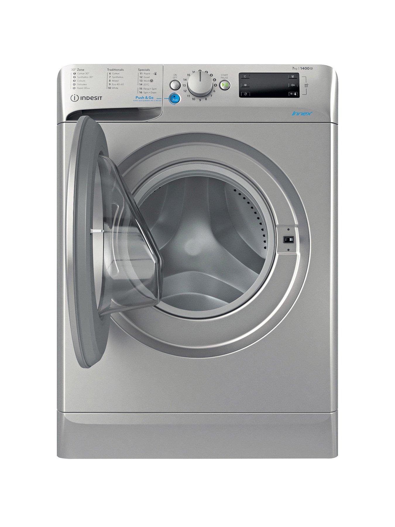 INDESIT Push And Go 8kg 1400rpm Freestanding Washing Machine Silver ubicaciondepersonas.cdmx