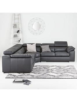 Product photograph of Very Home Brady 100 Premium Leather Corner Group Sofa from very.co.uk