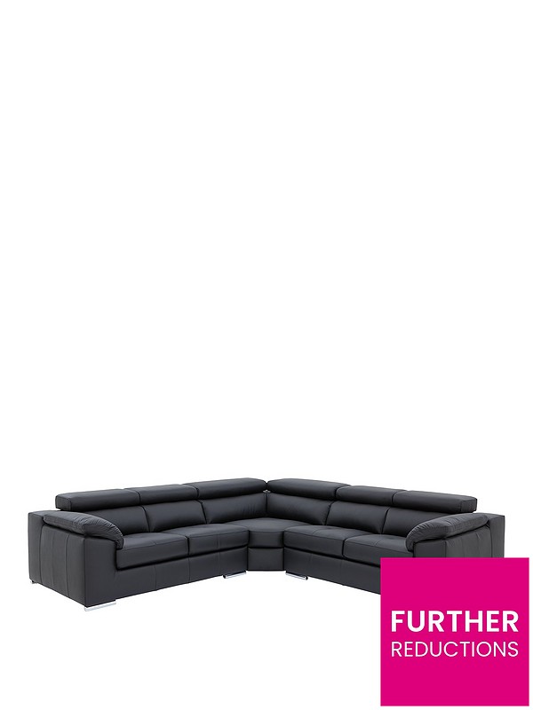 Brady 100 Premium Leather Corner Group, Brady Leather Corner Sofa