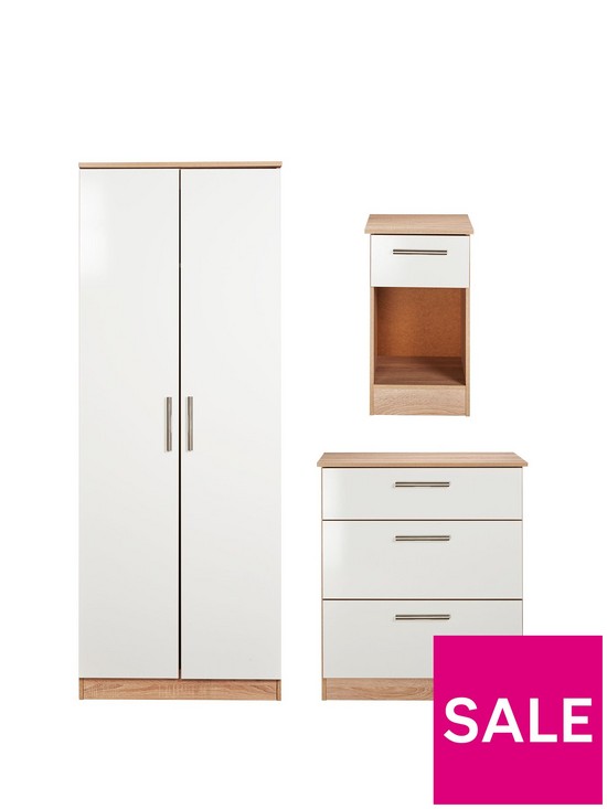 front image of swift-montreal-gloss-3-piece-ready-assembled-package-ndash-2-door-wardrobe-3-drawer-chest-and-bedside-table