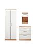  image of swift-montreal-gloss-3-piece-ready-assembled-package-ndash-2-door-wardrobe-3-drawer-chest-and-bedside-table