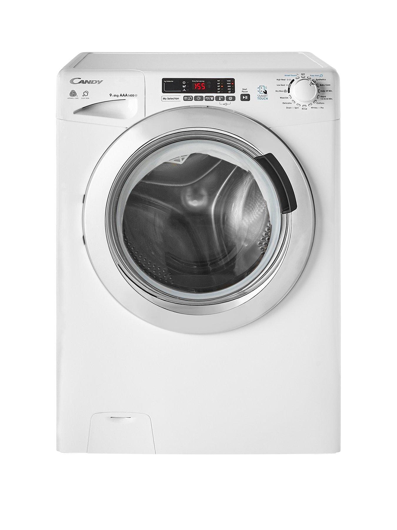 Candy Gvsw496Dc 9Kg Wash, 6Kg Dry, 1400 Spin Washer Dryer With Smart Touch – White/Chrome