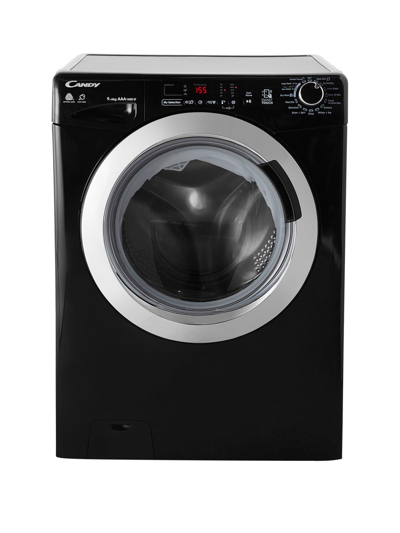Candy Gvsw496Dcab 9Kg Wash, 6Kg Dry, 1400 Spin Washer Dryer With Smart Touch – Black/Chrome