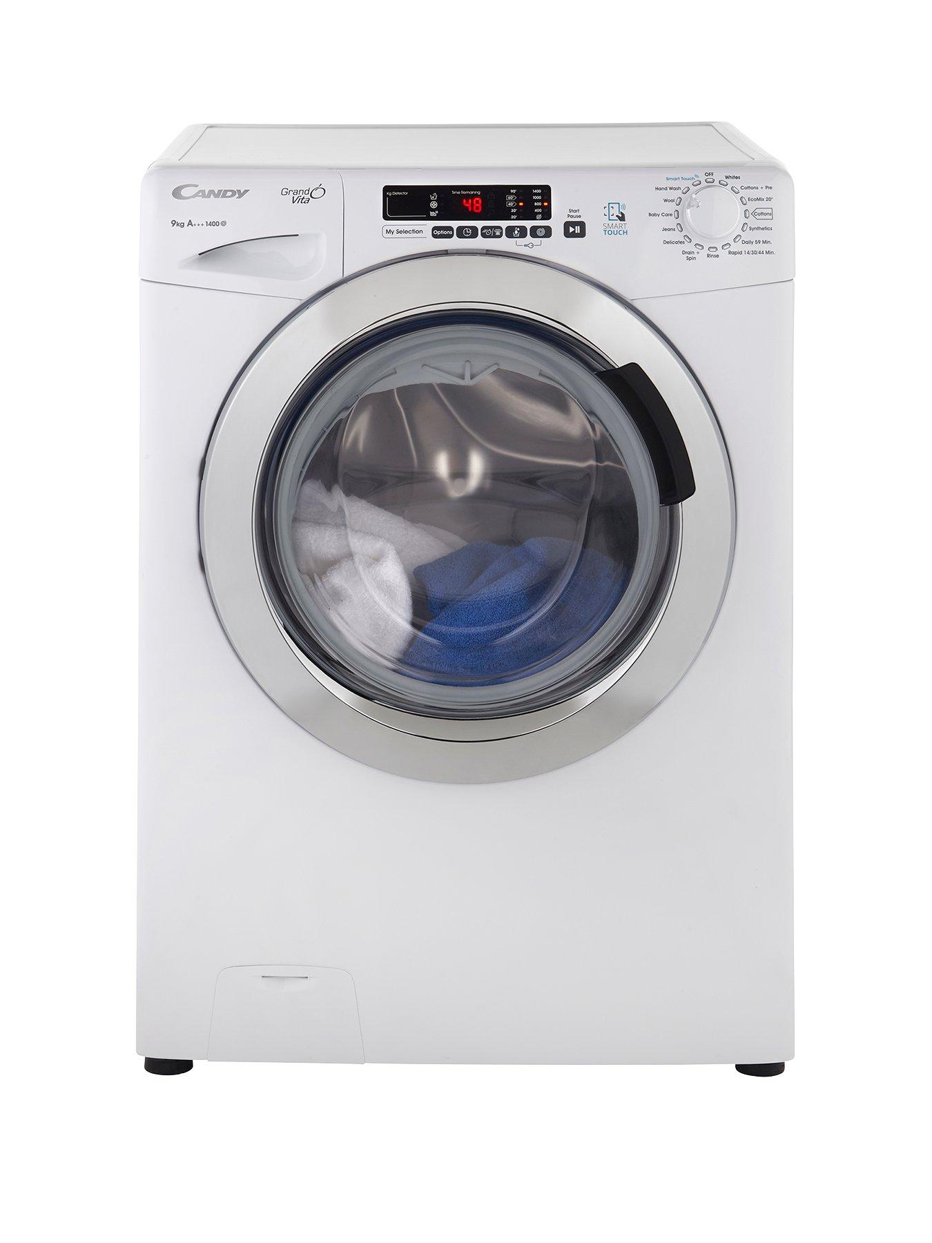 Candy Gvs149Dc3 Grand'O Vita 9Kg Load, 1400 Spin Washing Machine With Smart Touch - White/Chrome