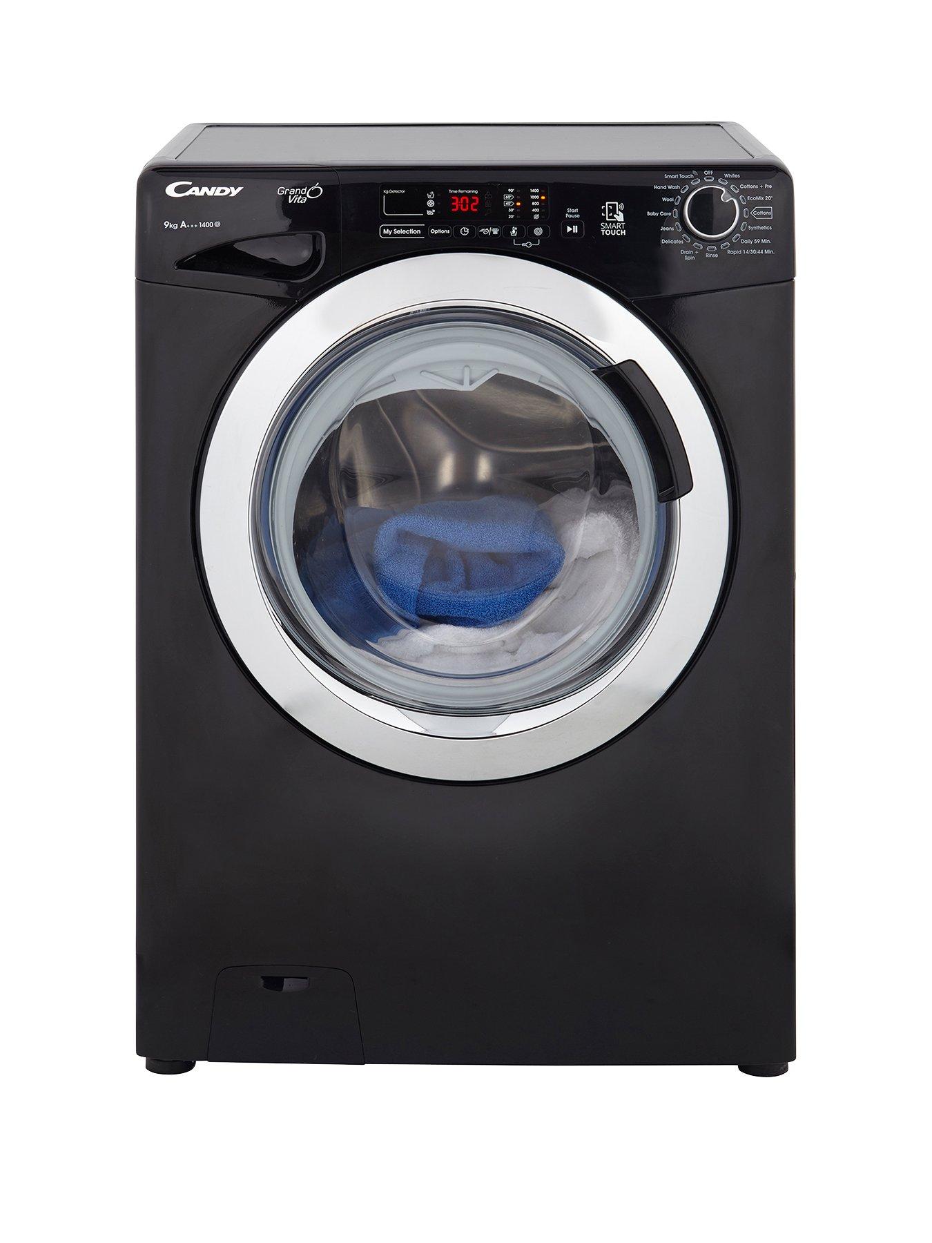 Candy Gvs149Dc3B Grand’O Vita 9Kg Load, 1400 Spin Washing Machine With Smart Touch – Black/Chrome