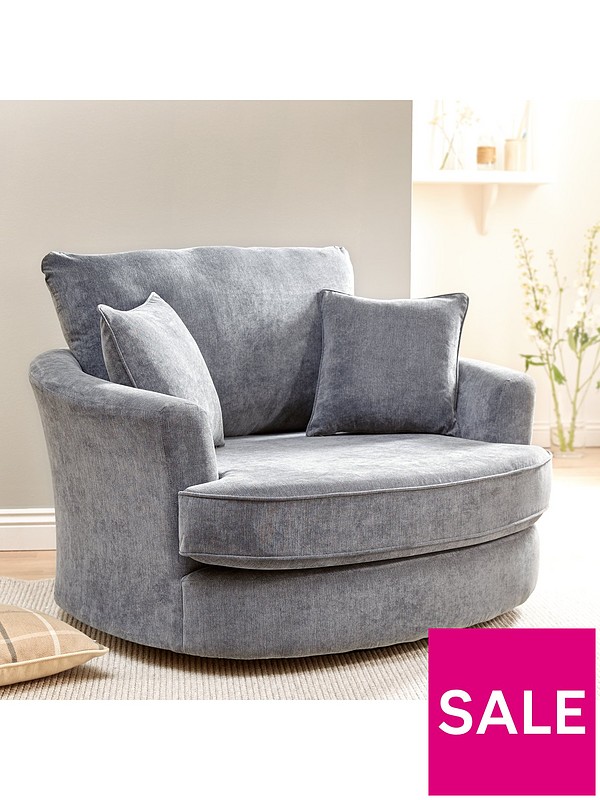 Camden Fabric Swivel Chair Very Co Uk, Grey Swivel Armchair Uk