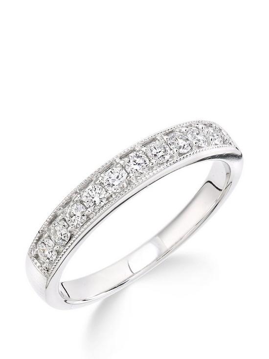front image of love-diamond-9ct-white-gold-33-point-millgrainnbspset-eternity-ring