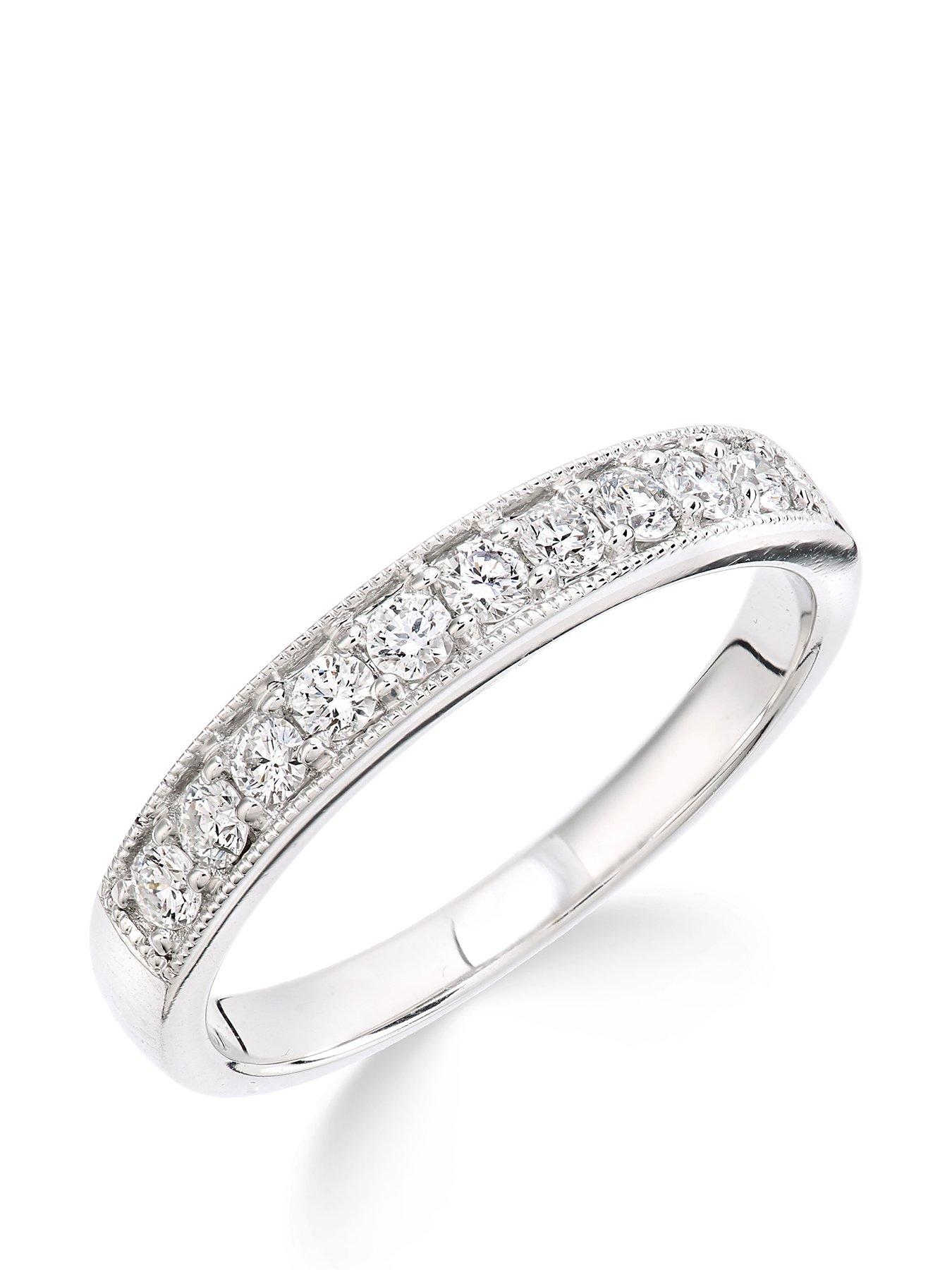 Image 1 of 5 of Love DIAMOND 9ct White Gold 33 Point Millgrain&nbsp;Set Eternity Ring