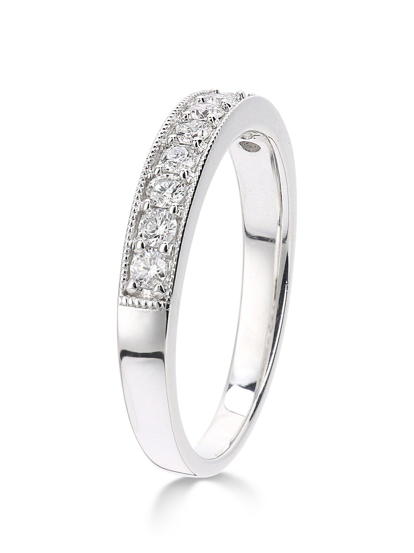 Image 2 of 5 of Love DIAMOND 9ct White Gold 33 Point Millgrain&nbsp;Set Eternity Ring