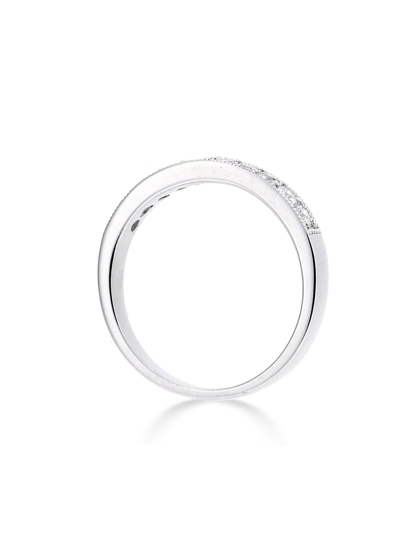 Image 3 of 5 of Love DIAMOND 9ct White Gold 33 Point Millgrain&nbsp;Set Eternity Ring