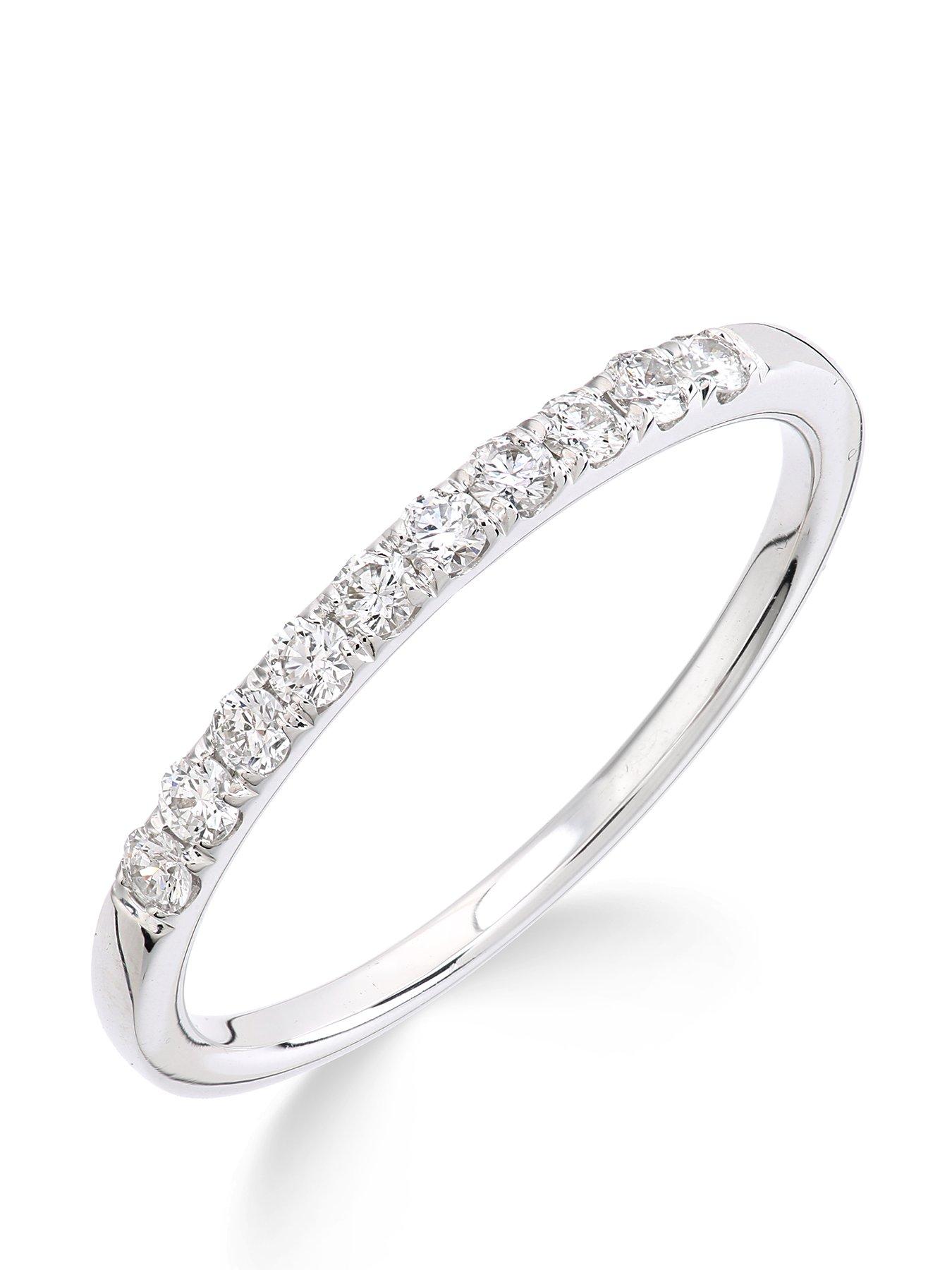 Product photograph of Love Diamond 9ct White Gold 25 Point Micro Setting Eternity Ring from very.co.uk