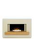  image of adam-fires-fireplaces-sambro-fireplace-suite-in-stone-effect-with-oak-shelf