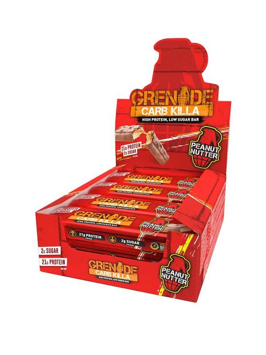 front image of grenade-carb-killa-12-x-60g-bars-peanut-nutter
