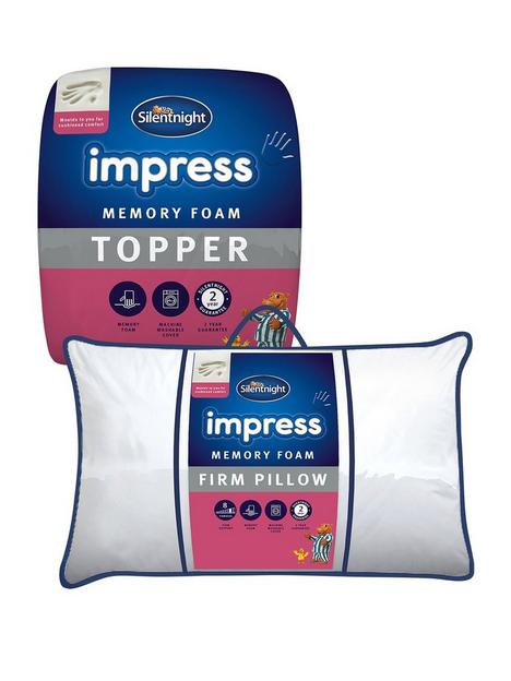 silentnight-impress-25cm-memory-foam-mattress-topper-and-pair-of-pillows-bundle