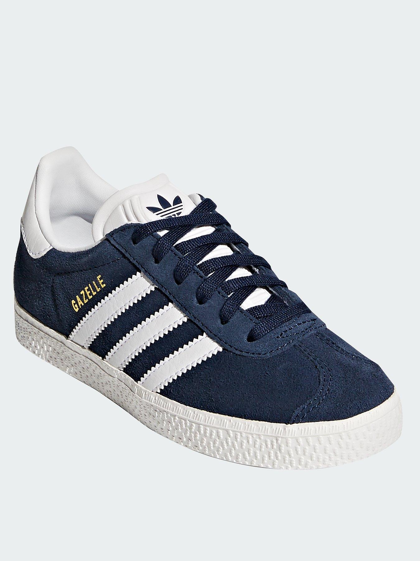 adidas Originals Unisex Junior Gazelle Trainers Navy White Very