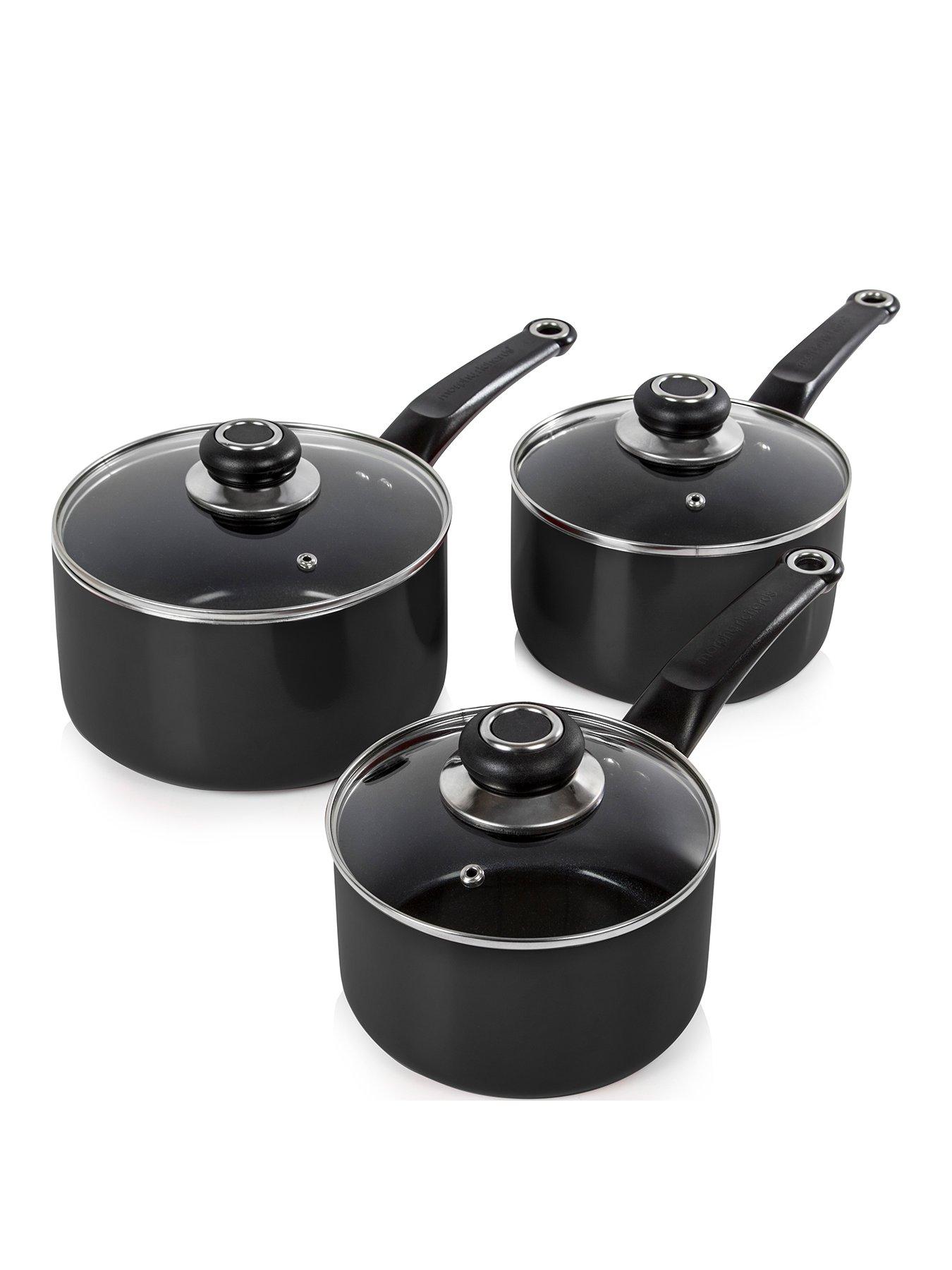 Product photograph of Morphy Richards Equip 3-piece Saucepan Set from very.co.uk