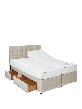 Product photograph of Mibed Rainford Adjustable Divan Bed 2 X Linked Beds Ndash Choose A Reflex Memory Or 1000 Pocket Memory Mattress from very.co.uk