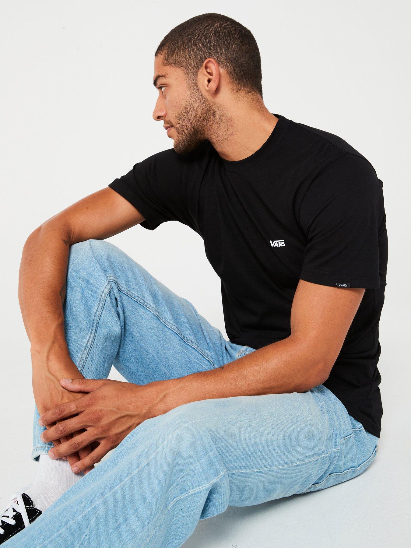 Men's Left Chest Logo T-Shirt - Black/White