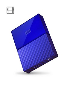 Western Digital My Passport 1TB Portable External Hard Drive - Blue