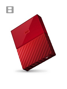 Western Digital My Passport 1TB Portable External Hard Drive - Red